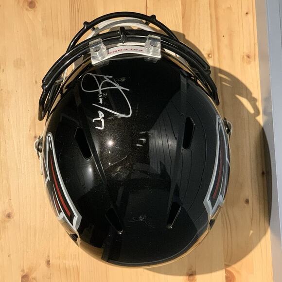 GRADY JARRETT Autographed FULL Size Replica ATLANTA FALCONS Helmet Black 05/2017 - Picture 5 of 12